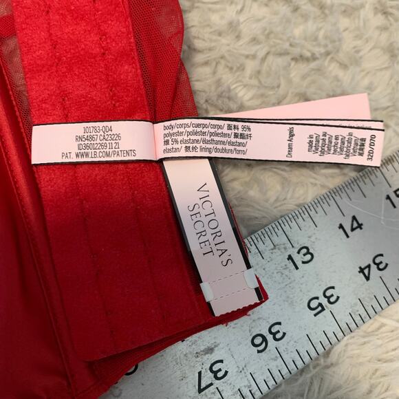 NWT Victoria’s Secret Dream Angels Red Bustier Bra Corset Bow Rhinestone 32D - Picture 4 of 6